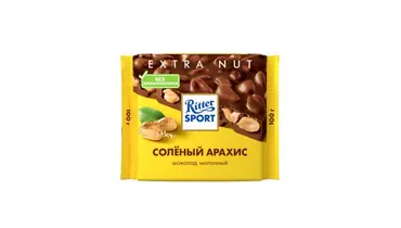 Изображение товара Молочный шоколад Ritter Sport Соленый арахис 100 г - классический десерт с орехами