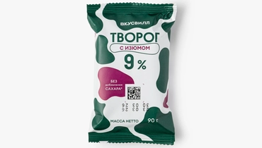 Творог с&nbsp;изюмом без&nbsp;доб. сахара 9%, 90 г