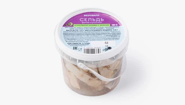 Сельдь филе-кусочки в масляной заливке с зеленью, 350 г