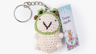 Авторский сувенир "Капибара в&nbsp;шапке лягушки"