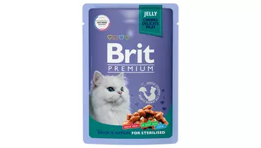 Изображение товара BRIT Premium Cat Sterilised Корм для стерилизованных кошек утка с яблоками 85г