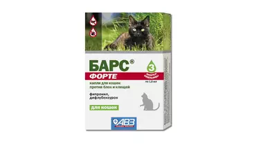 Изображение товара Барс ФОРТЕ капли против блох и клещей для кошек, 3 пипеты по 1 мл, Россия