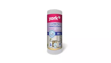 Салфетка хозяйственная York целлюлозные многоразовые в&nbsp;рулоне 25х25см 50 шт