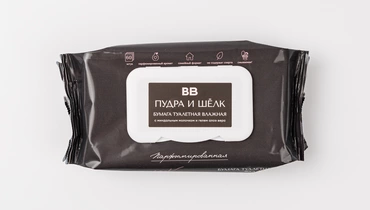 Бумага туалетная влажная парфюмированная "Пудра и шелк", 60 шт.