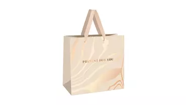 Изображение товара Пакет подарочный Meshu Бежевый 20х20х10 см матовая ламинация