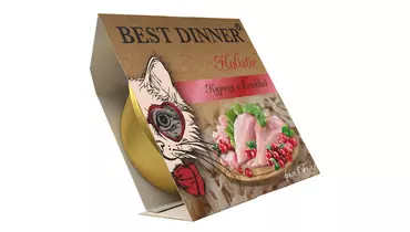 Изображение товара Влажный корм BEST DINNER Holistic для стерилизованных кошек курица и клюква 75гр