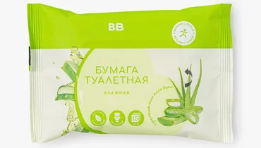 Бумага туалетная влажная, 15 шт