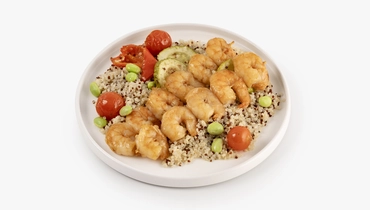 Шашлычки из&nbsp;креветок с&nbsp;киноа и&nbsp;овощами гриль