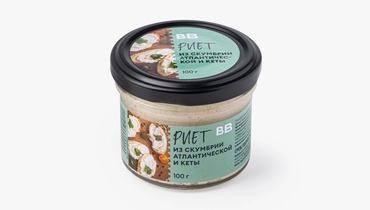 Риет из&nbsp;скумбрии атлантической и&nbsp;кеты, 100 г