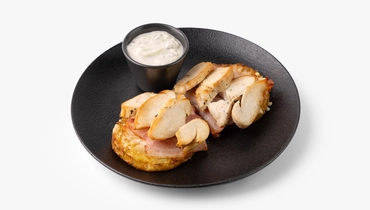 Драники картофельные с&nbsp;беконом, курицей и&nbsp;сыром