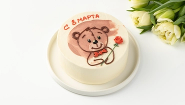 Торт "Плюшевое поздравление" бисквит. с&nbsp;безе и&nbsp;карамелью