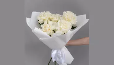 Букет из&nbsp;5 белых, французских роз FMART by flowwow