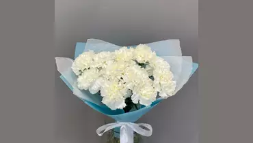 11 белых гвоздик в&nbsp;упаковке FMART by flowwow