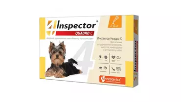 Изображение товара Inspector Квадро капли для собак до 4 кг против паразитов 1 шт I304