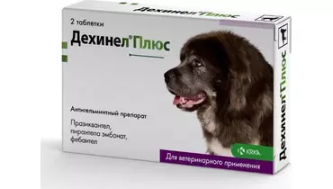 Изображение товара ДЕХИНЕЛ ПЛЮС XL №2 таблетки от глистов для собак 10-25 кг, 2 шт