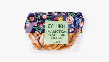 Изображение товара Сушки ВкусВилл Малютка Челночок овсяные 250 г - мягкое и вкусное сухое печенье для перекуса
