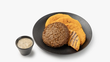 Растительная котлета со стейком из&nbsp;тыквы и&nbsp;кунжутным соусом