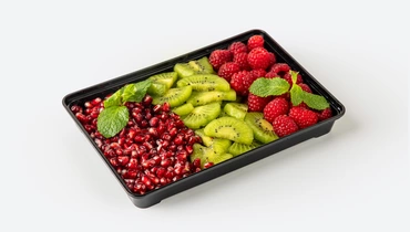 Фруктовая тарелка (малина, киви, гранат)