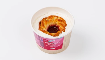 Изображение товара Десерт Ромовая баба с вишней и крем-чиз ВкусВилл 130 г