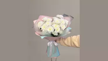 Изображение товара Букет белых хризантем 5 шт FMART by flowwow