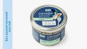 Сельдь атлантич. филе-кусочки с&nbsp;луком и&nbsp;укропом в&nbsp;масле ст/б., 210 г