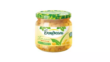 Изображение товара Кукуруза Бондюэль в зернах без сахара 350 мл - натуральный продукт для здорового питания