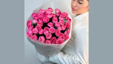 Монобукет из&nbsp;15 пионовидных роз "Розовый шарм" FMART by flowwow