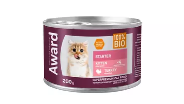 Изображение товара AWARD Kitten Корм влаж.паштет из индейки д/котят, беременных и кормящих кошек конс.200г