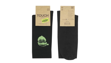 Изображение товара Мужские высокие носки Touch с изображением Деда Мороза светятся в темноте 42-44