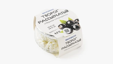 Изображение товара Творог рассыпчатый Черная смородина 4% с натуральным ягодным вкусом