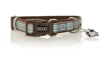Изображение товара Ошейник для собак DOOG Benji коричнево-голубой XS 16-25 см