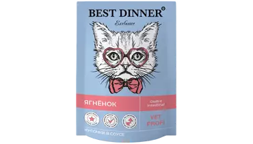 Изображение товара BEST DINNER Vet Profi Exclusive Gastro Intestinal корм для кошек с ягненком 85г