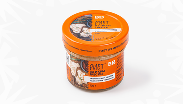 Риет из икры трески с камчатским крабом и вялеными томатами, 100 г