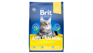 Изображение товара BRIT Premium Cat Adult Salmon 2 кг - Сухой корм для кошек с лососем