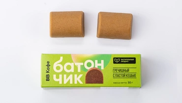 Батончик гречишный с пастой кешью, кафе Батончик гречишный с пастой кешью, кафе