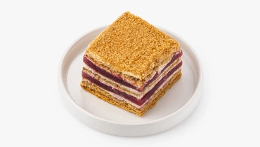 Изображение товара Веганское пирожное НеМедовик с малиной 200 г натуральный десерт