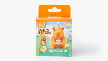 Сладкий бокс с игрушкой и маршмеллоу (Капибара) Сладкий бокс с игрушкой и маршмеллоу (Капибара)