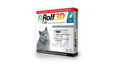 Изображение товара Rolf Club Ошейник от блох и клещей для кошек фипронил 100 г защита взрослых питомцев