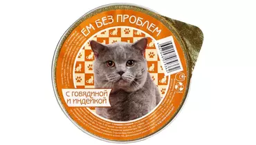 Изображение товара Влажный корм для кошек Ем Без Проблем с говядиной и индейкой 100&nbsp;г