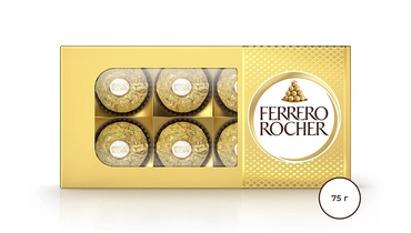 Изображение товара Конфеты Ferrero Rocher из молочного шоколада с лесным орехом 75 г
