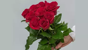 Букет из&nbsp;9 красных роз 60см (Россия) под&nbsp;ленту