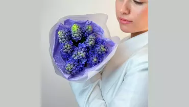 Монобукет из&nbsp;9 синих гиацинтов "Весенний акцент" FMART by flowwow