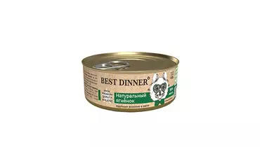 Изображение товара Корм влажный натуральный ягненок для собак BEST DINNER High Premium 100г