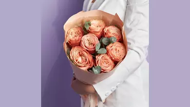 Изображение товара Пионовидные розы в букете Сочный персик FMART by flowwow 1000 г