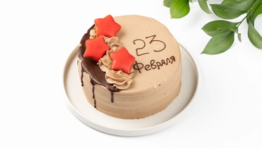 Торт бисквитный "Яркие звезды" вишневый