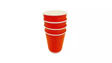 Изображение товара Стаканы Vitto двухслойные оранжевые для горячих напитков 350 мл 4 шт