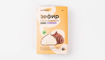 Зефир в шоколадной глазури, веган, 120 г