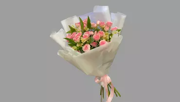 Изображение товара Букет небесный взгляд FMART by flowwow с кустовыми розами и альстромерией