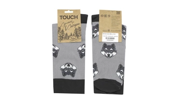 Изображение товара Носки мужские Touch Волк цвет серый размер 42-44 1 шт