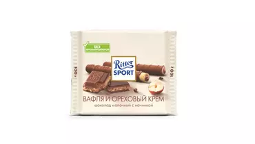 Изображение товара Молочный шоколад Ritter Sport Вафля и ореховый крем 100 г